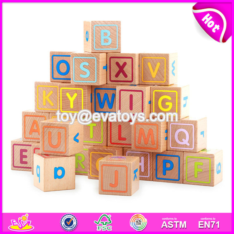 New Style 26 PCS Wooden Toy Building Blocks for Kids Education W13A138