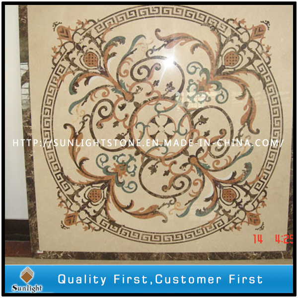 Customized Decorative Natural Stone Marble Mosaic Water Jet Floor Tiles