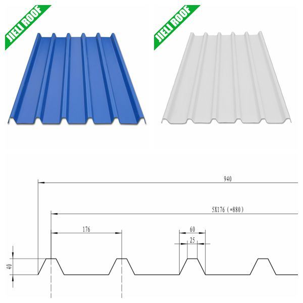 Low Cost Lightweight 3 Layers UPVC Roof Tile