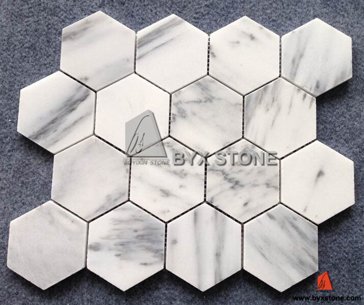 New Carrara White Marble Mosaic for Wall Decoration