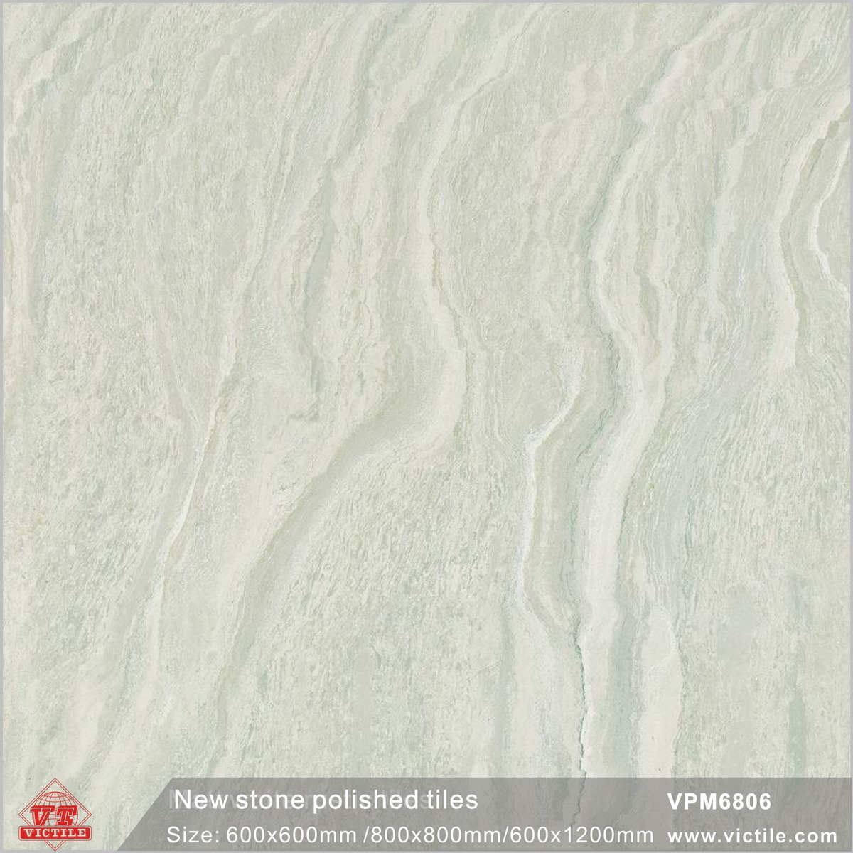 China Foshan Building Material Porcelain Polished Ceramic Gray Stone Amazon Floor Tile (VPM6806, 600X600mm)