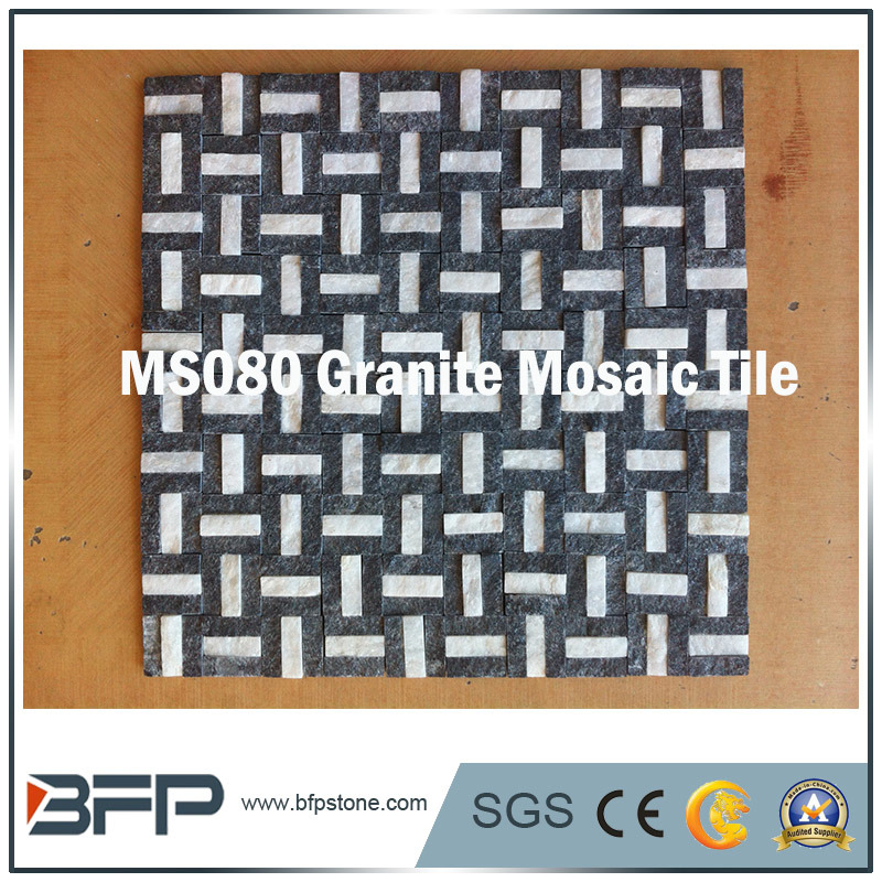 Natural Stone White/Blue Mixed Colour Granite Mosaic Wall Tile