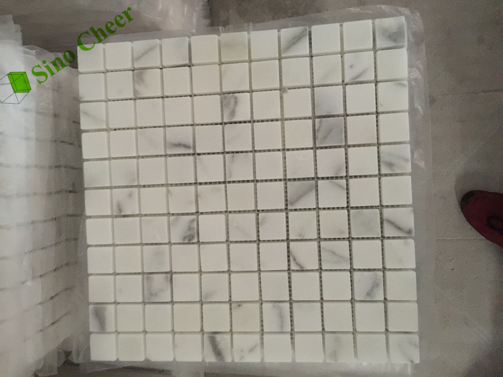 Matching White Marble Mosaic 24X24 Tiles