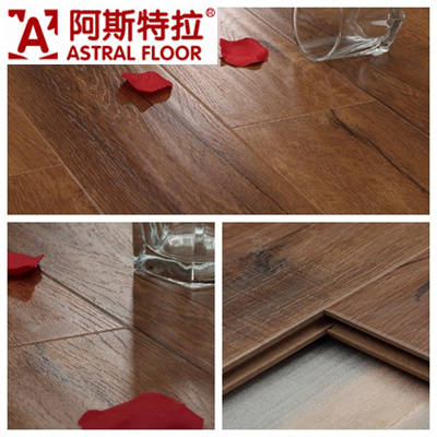 Click System Handscraped Grain Surface Laminate Flooring (AS0007-17)