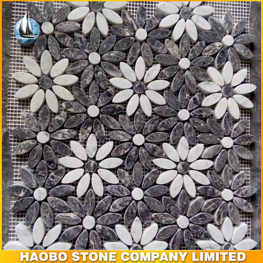 Flower Design Marble Mosaic Wall Mural Art Tiles