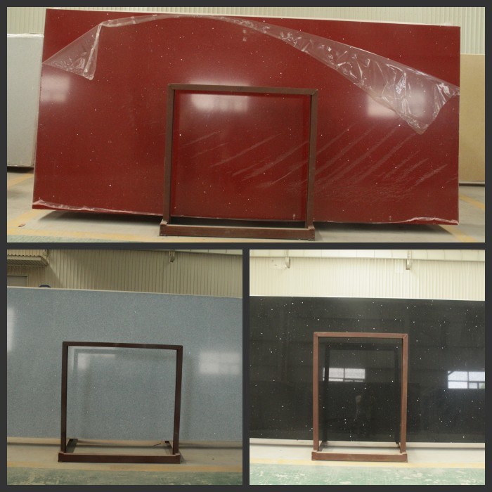 Red/Black/White Artificial Quartz Slab for Countertop/Tile