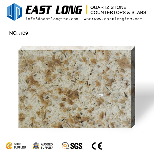 Cut-to-Size Granite Color Artificial Quartz Stone with Free Samples