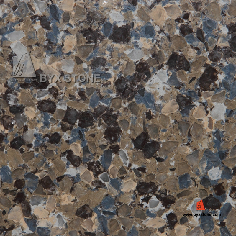 Manmade Blue Artificial Quartz Stone for Slab, Countertop, Tile