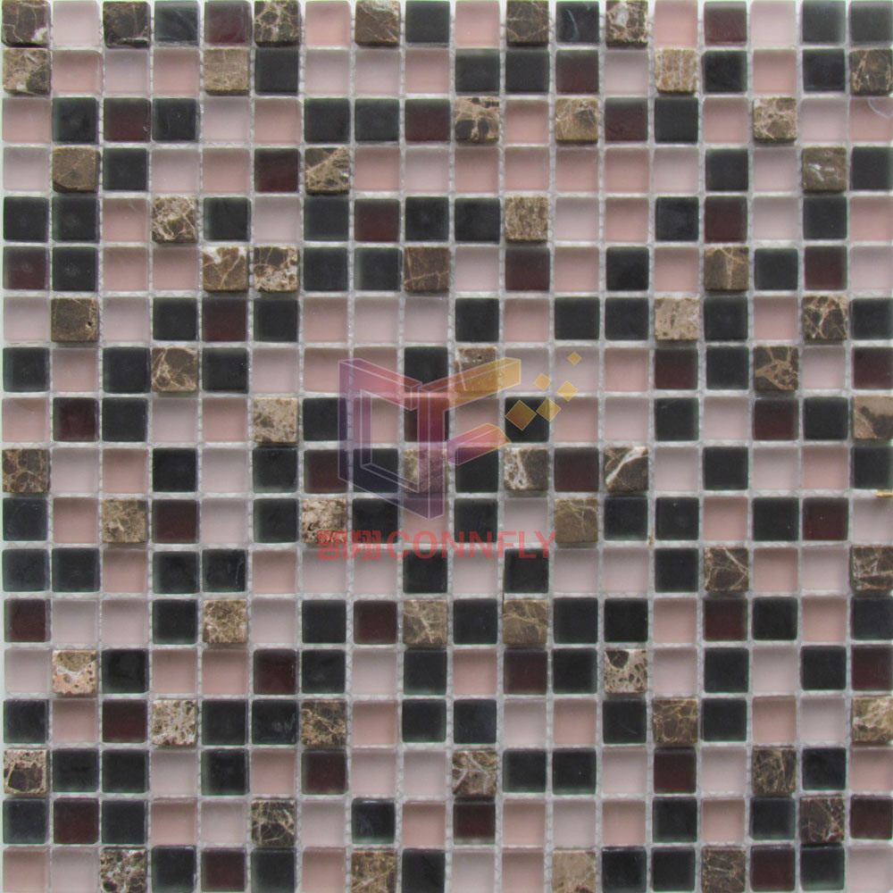 Matt Face Glass Mix Marble Mosaic Tiles (CS254)