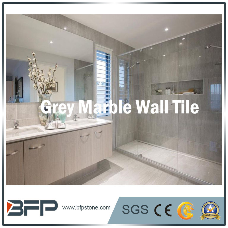 Grey Marble Wall Facade Tile Projects Both Interior & Exterior with Polished Surface