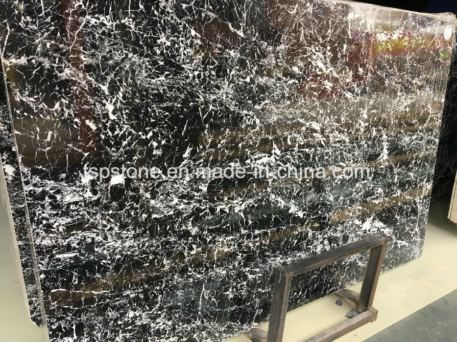 Black Marquina Marble Stone Slab for Floor/Flooring/Stair/Wall/Bathroom/Kitchen Tile/Bathroom/Wall Tile