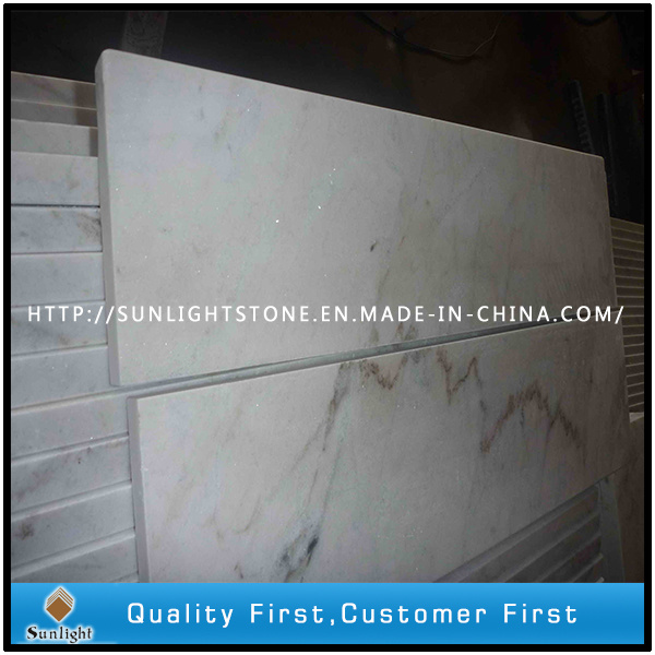 Polished Cheap Guangxi White Marble Tiles for Stair and Sill