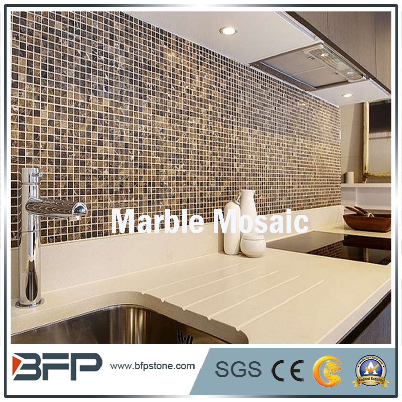 Grey/White/Yellow Natural Marble Medallion Pattern Stone for Floor Tiles