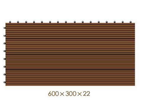 600*300*22mm Easy Installation and Low Maintance WPC DIY Tiles, WPC Outdoor Laminated DIY Flooring, Wood Plastic Composite Decking