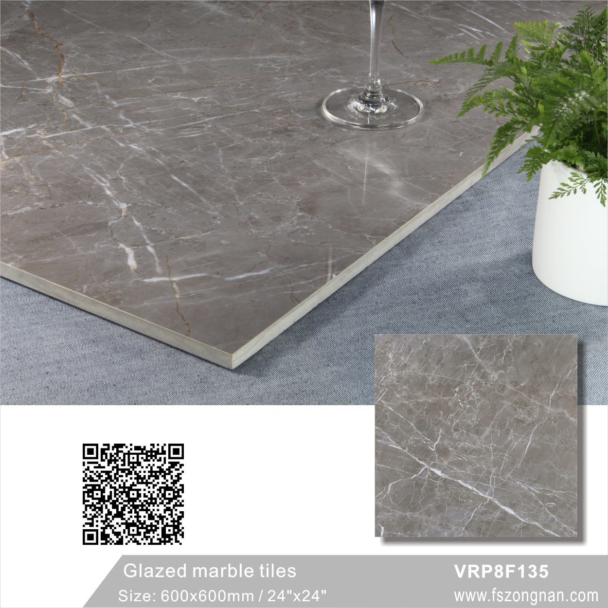 China Foshan Gray Full Body Marble Porcelain Ceramic Floor Tile