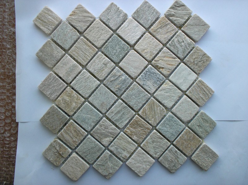 Mixed Colors Slate Mosaic Tiles (SSS-75)