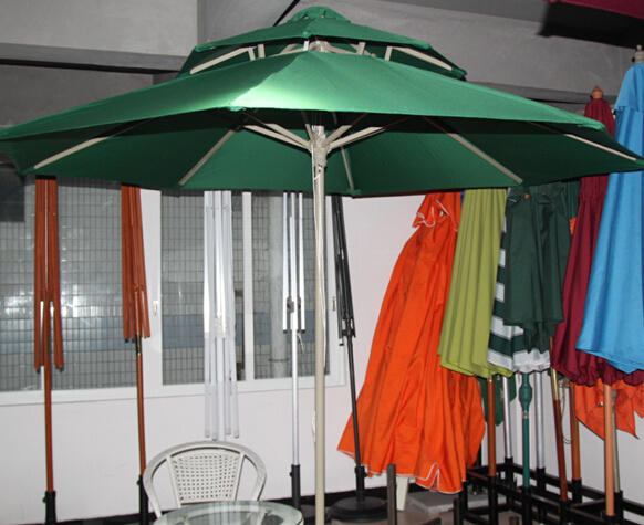 Double Hand Rope Aluminum Beach Umbrella (champagne) Dia 2.7/3 M