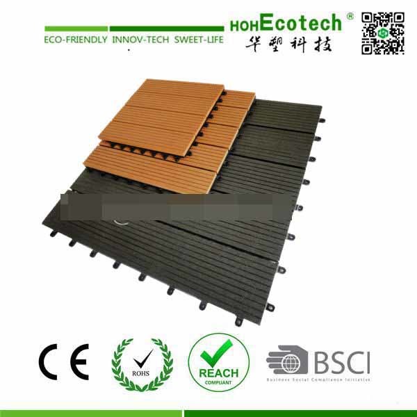 Anti-Slip Waterproof Pool / Balcony / Garden Tile Composite WPC Flooring