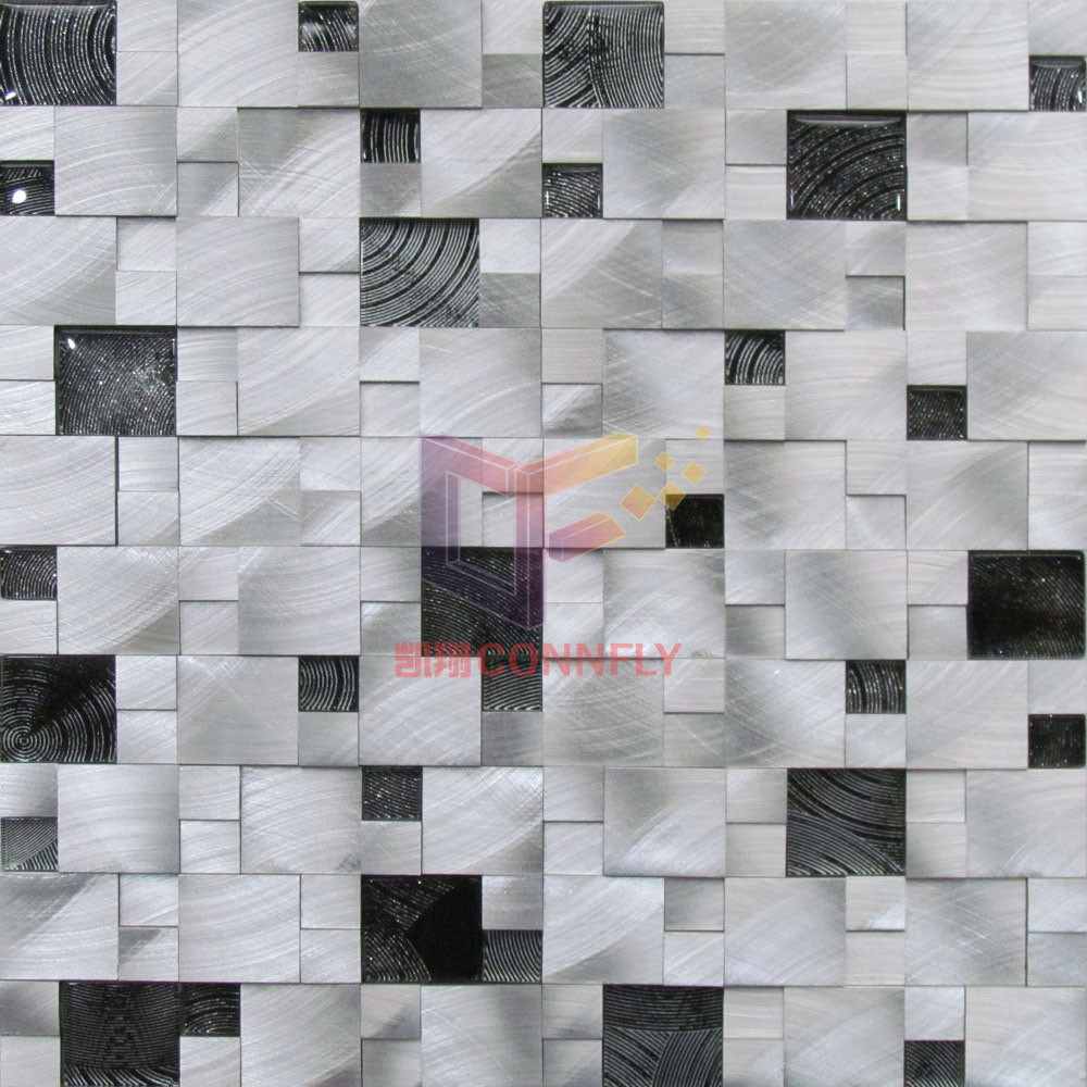 Silver Aluminium Alloy Close Paved Mosaic Tiles (CFA49)