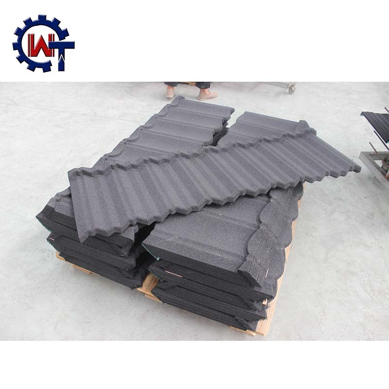 Villa Interlocked Colorful Stone Coated Metal Wood Roof Tile