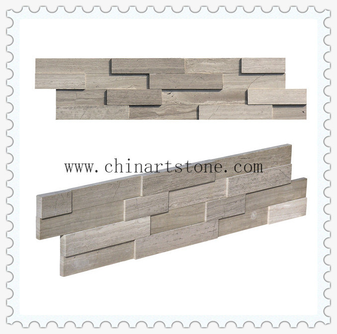 China White Wooden Marble Slate Culture Stone for Wall Cladding