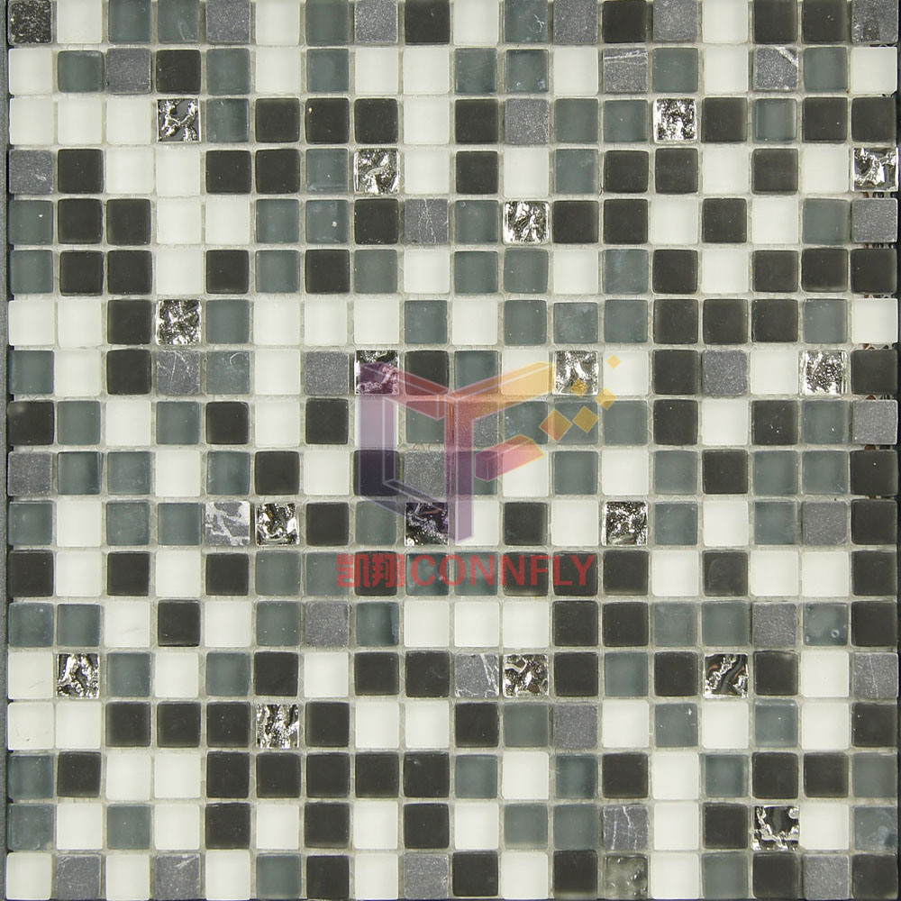 Matt Face Glass and Stone Combined Mosaic Tiles (CS085)