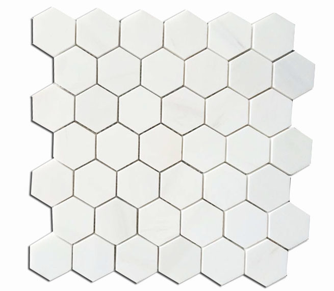 2017 Greece White Crystal Hexagon Marble Mosaic Tiles for Backsplashes