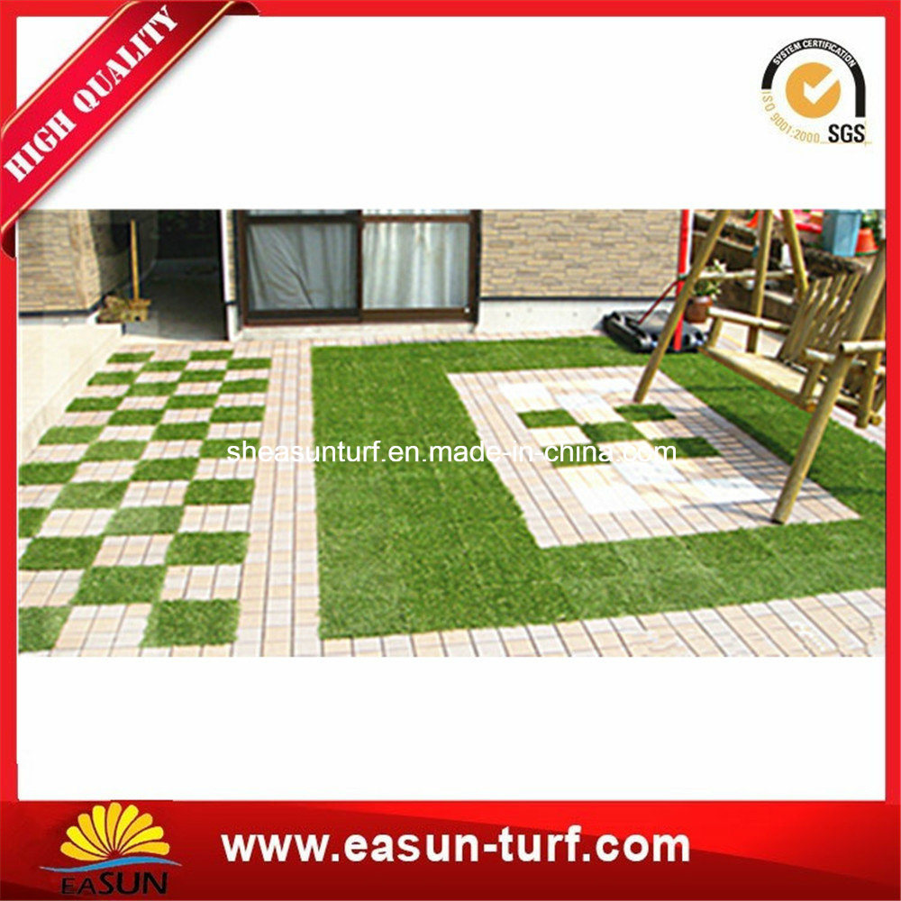 Interlocking Artificial Grass Tile for Decorative Garden