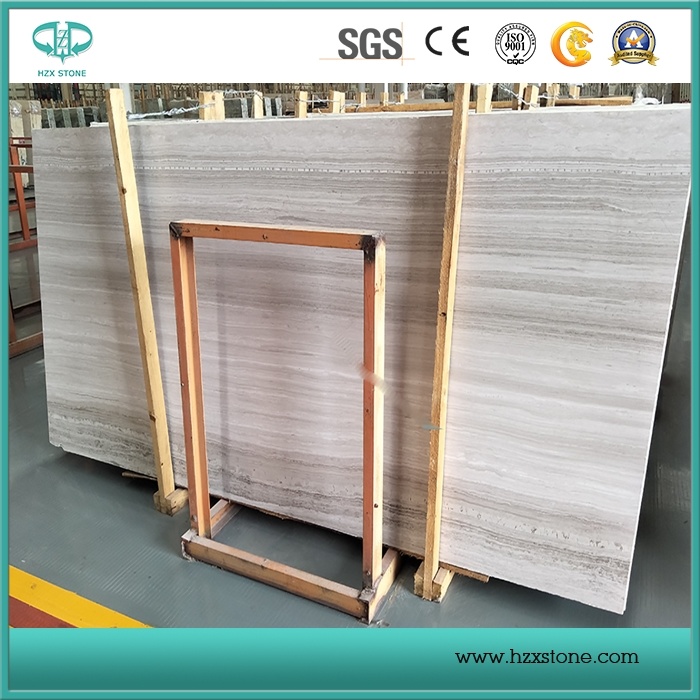 White Wood Vein, White Serpeggiante Marble, Wooden White Marble Tile Slab Mosaic