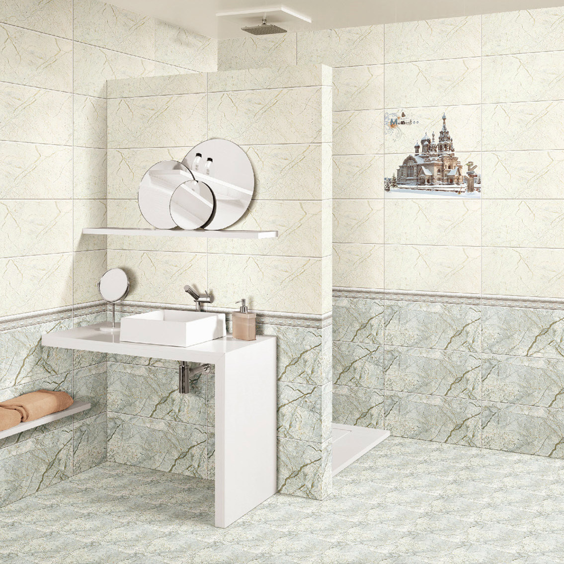 3D-Inkjet Glazed Ceramic 300X600mm Wall Tile for Bathroom or Kitchen