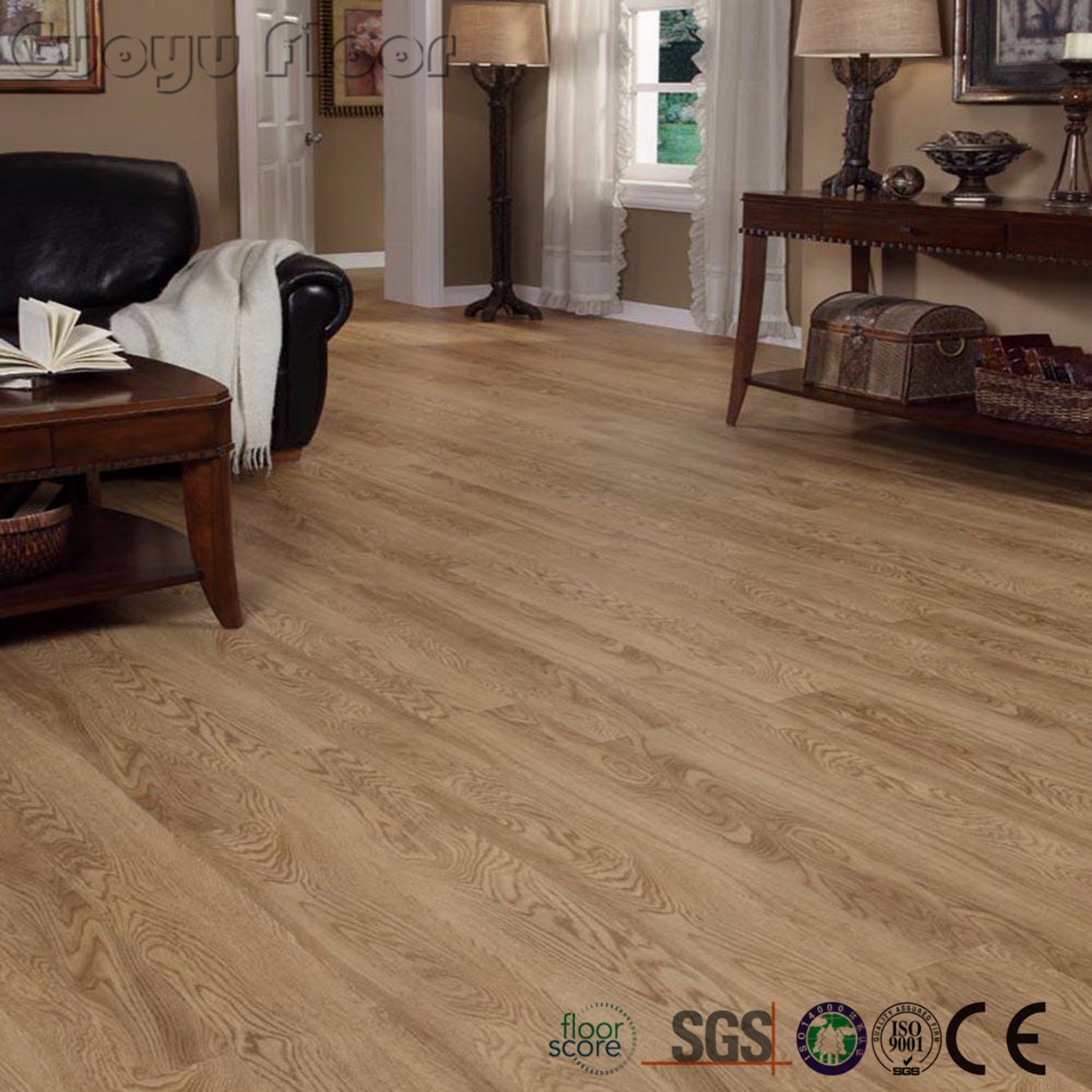 Antibacterial Soundproof PVC Self Adhesive Wood Look Vinyl Flooring