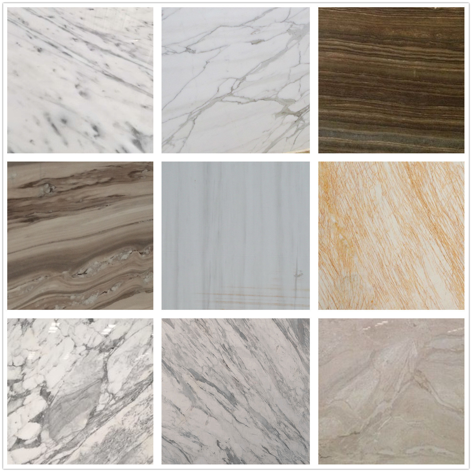 Imported Marble Polished Cararra White/Calacatta White /Crema Marfil/Bianco Dolomiti/Pallisandro Brown/Thasos White