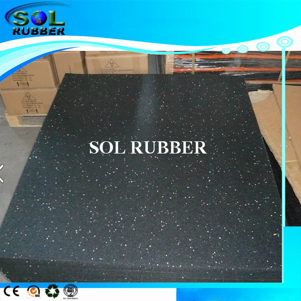 Black with Colourful EPDM Flecks Gym Rubber Flooring