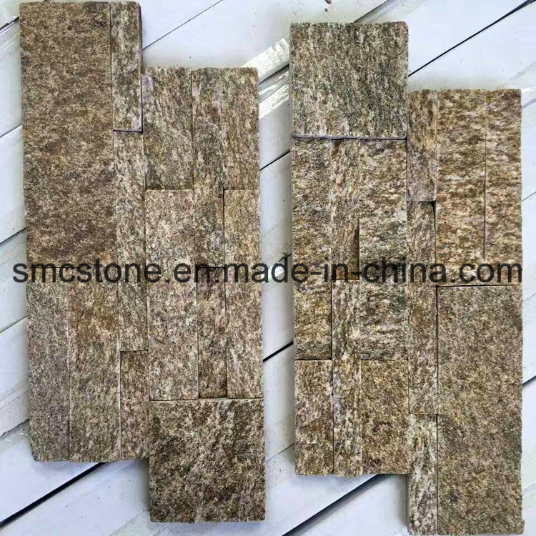 China Local Sesame Yellow Quartz Ledge Stone