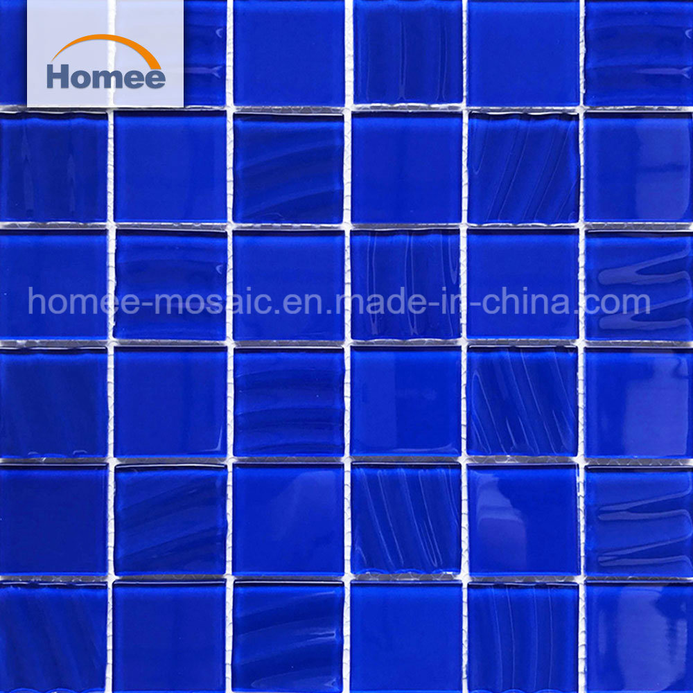 Popular OEM Pure Blue Waterproof Swimming Pool Tile Mosaic