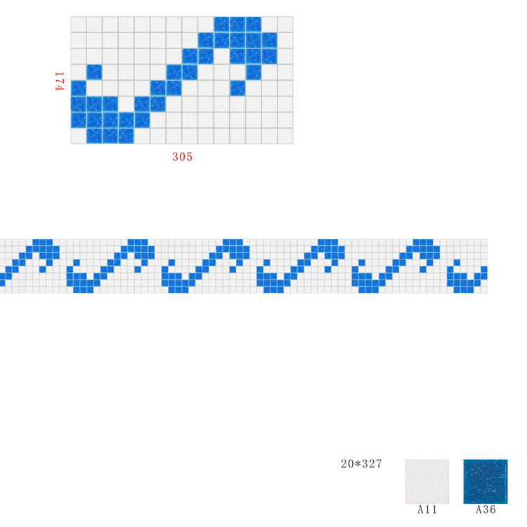 Mosaic Border Tile for Swimming Pool Tile