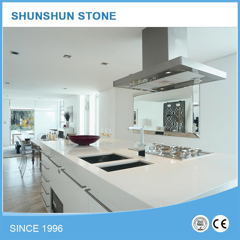 Modern Artificial White Quartz Stone Kitchen Countertop