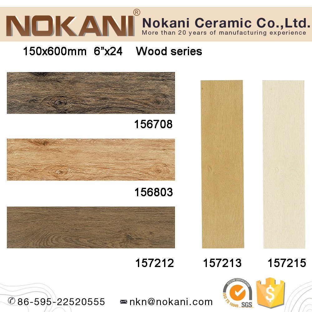 150X600mm Anti-Slip Wood Look Porcelain Tile Rustic Tiles for Floor