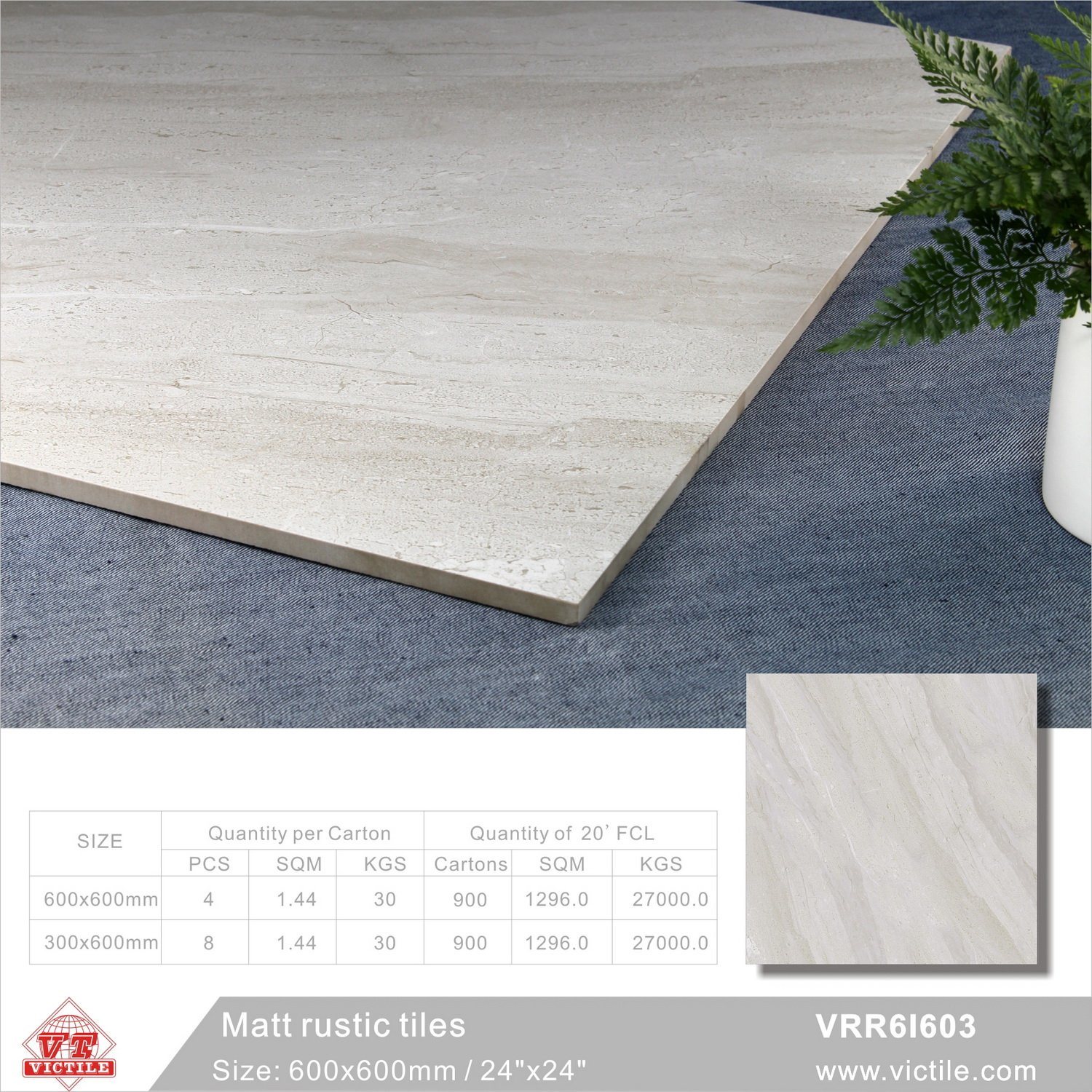 China Foshan Building Material Porcelain Ceramic Rustic Floor Wall Tile VRR6I603