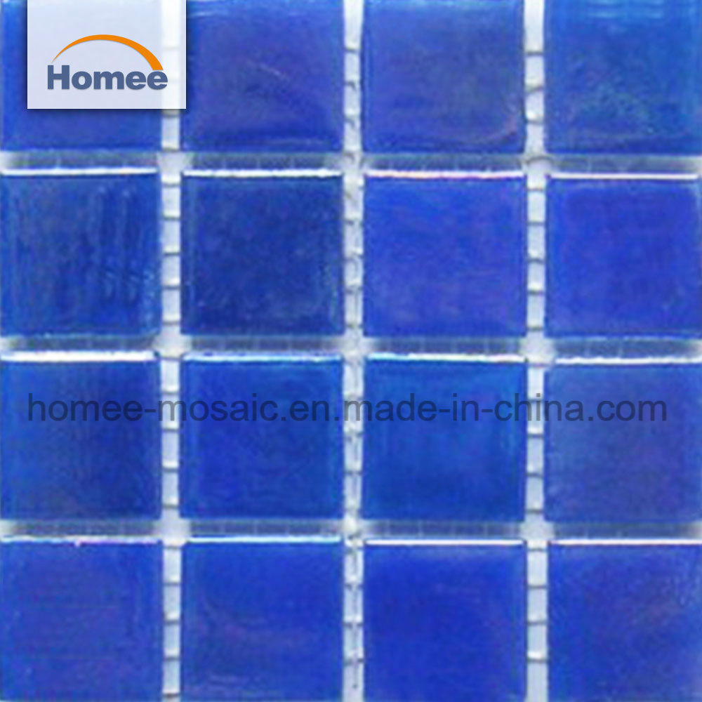 High Quality Glossy Cobalt Swimming Pool Glass Tile Mosaic