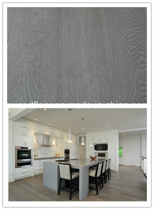 Dark Grey White Oak Engineered Large Plank Wood Flooring