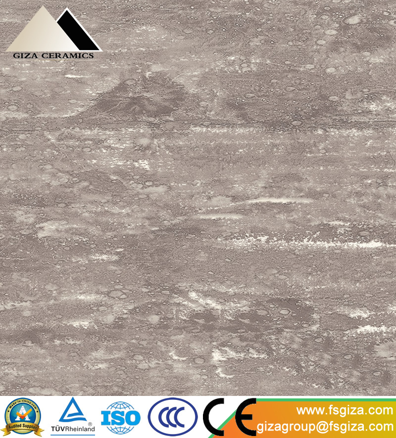 Hot Sale Grey 600X600 Full Polished Glazed Marble Look Porcelain Tile (Y60096)