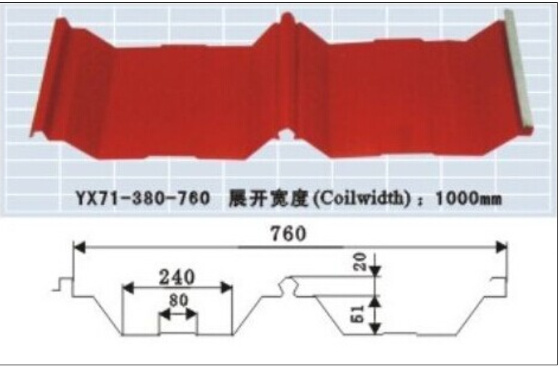 Red Corrugated Steel Roof Tile for Building Materials