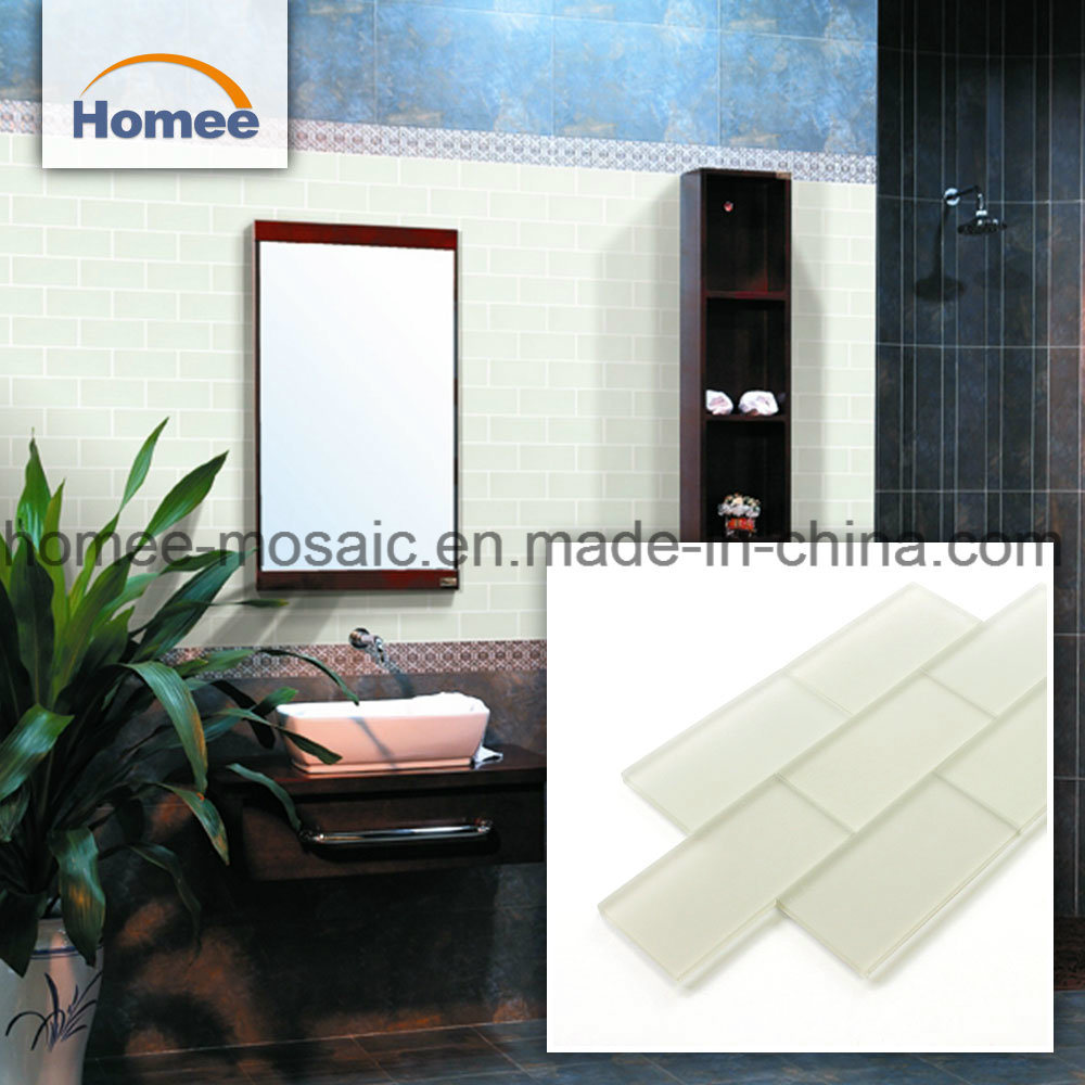 Glossy Strip Rectangle Matte Glass Mosaic Tile Glass Subway Tile