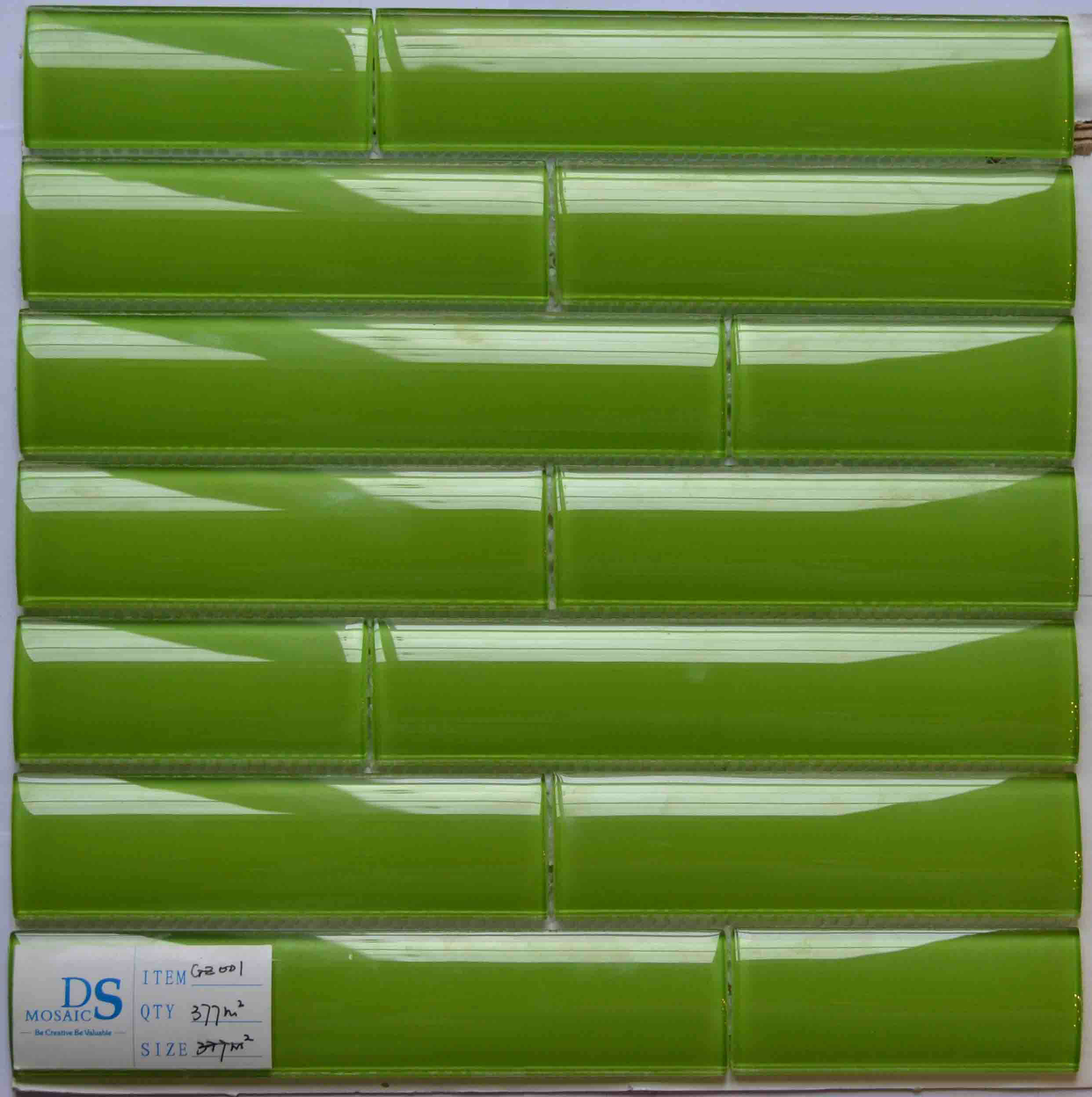 Hot Sale Bamboo Series Green Glass Mosaic Tile