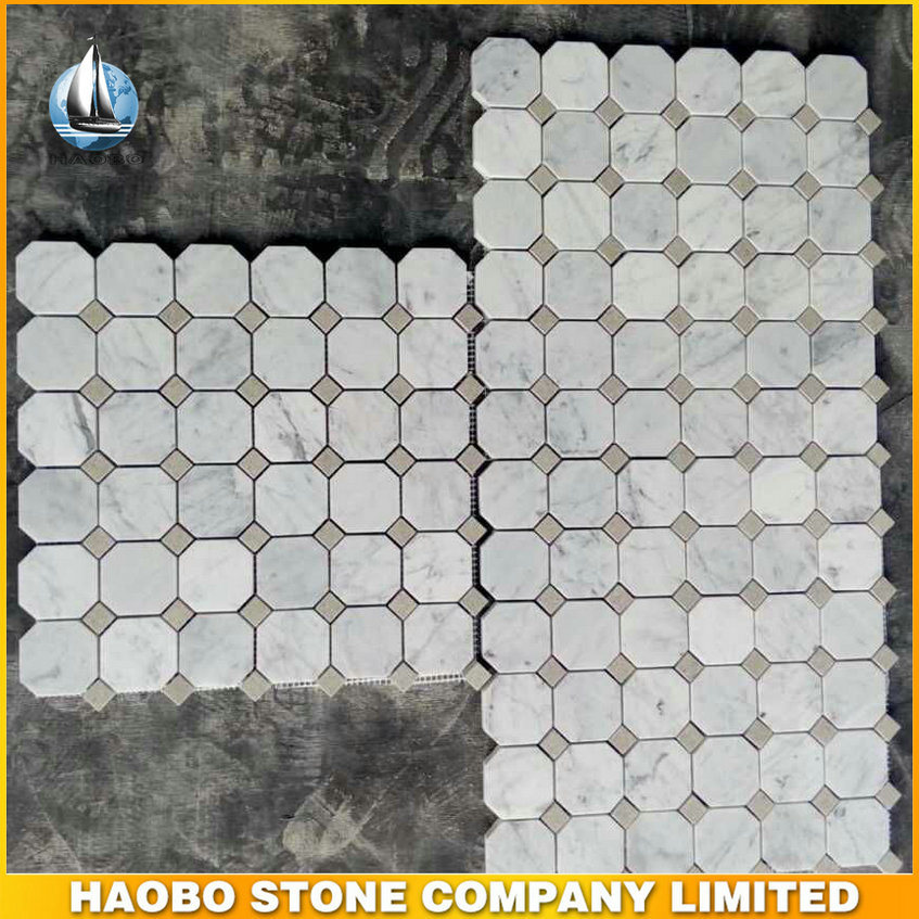 Carrara White Marble Hexagon Mosaic Tiles