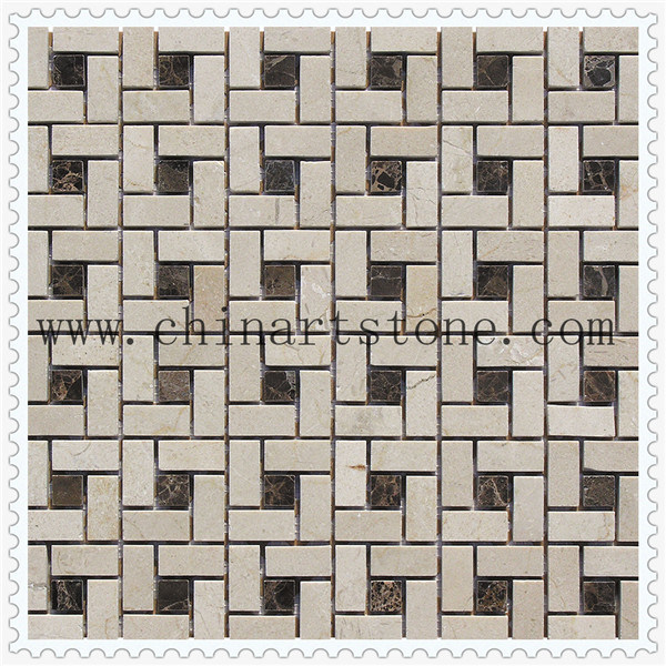 Two Stone Colors Dark and Light Marble Mosaic Tile