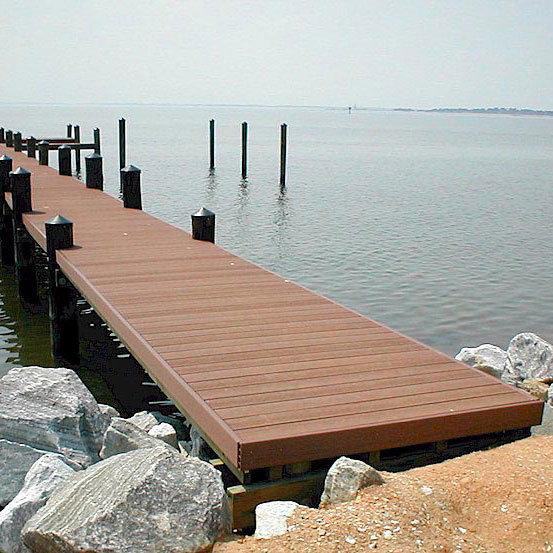 Long Service Life Anti-Slip WPC Wooden Decking Flooring for Marina