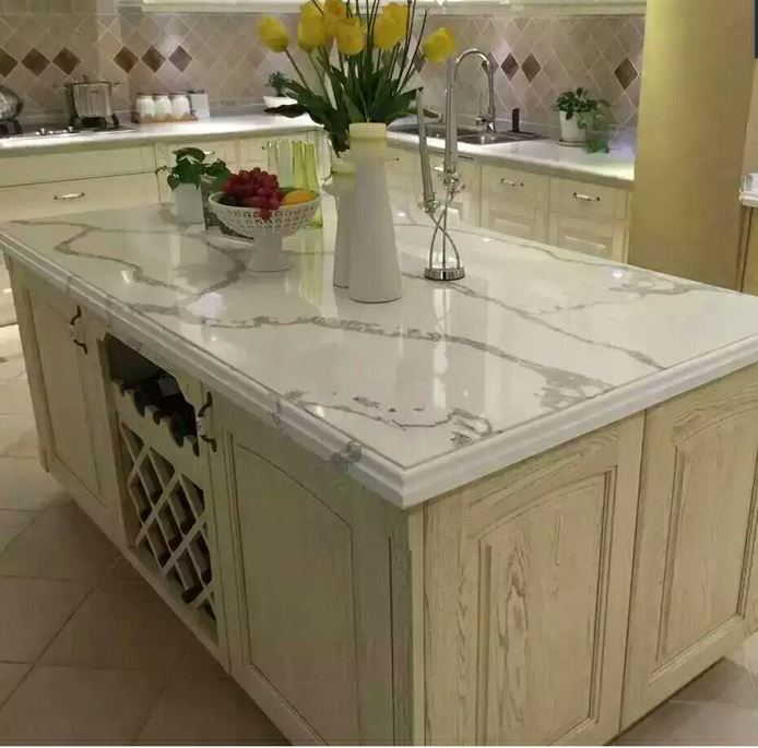 Countertop Material Engineered Artificial Crystal Quartz Stone for Kitchen Carbinet