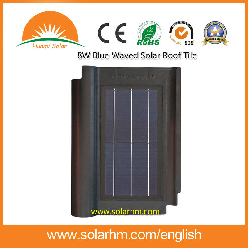 8W Blue Waved Solar Roof Tile